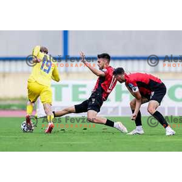 Zan Besir in action during Prva liga Telemach 2025/2026 football match between Domzale and Primorje in Domzale, Slovenia on September 27, 2025