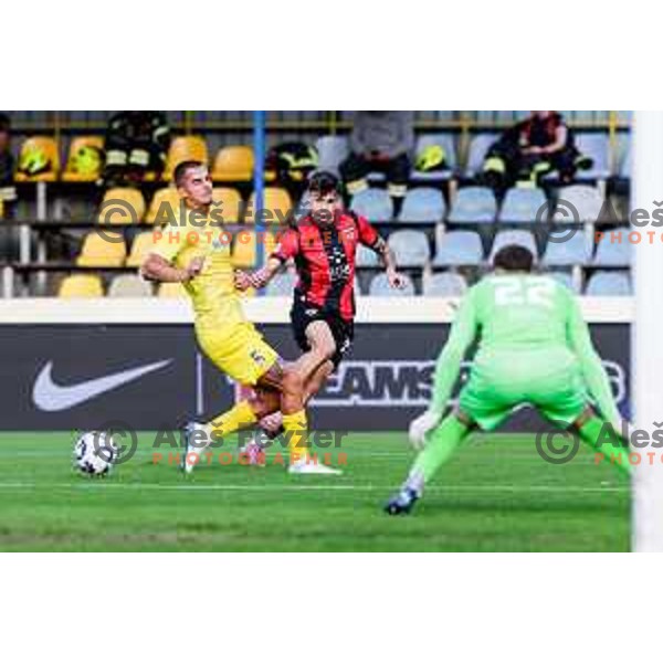 in action during Prva liga Telemach 2025/2026 football match between Domzale and Primorje in Domzale, Slovenia on September 27, 2025