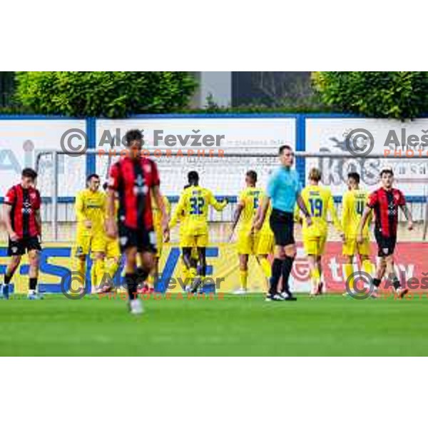 in action during Prva liga Telemach 2025/2026 football match between Domzale and Primorje in Domzale, Slovenia on September 27, 2025