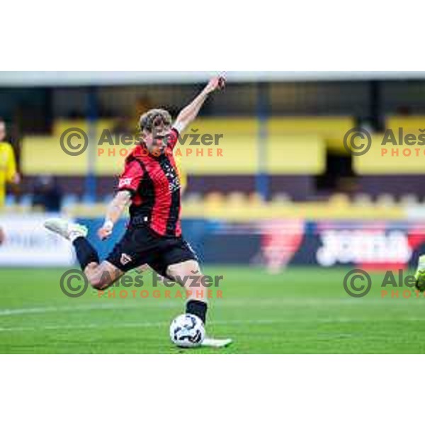 in action during Prva liga Telemach 2025/2026 football match between Domzale and Primorje in Domzale, Slovenia on September 27, 2025