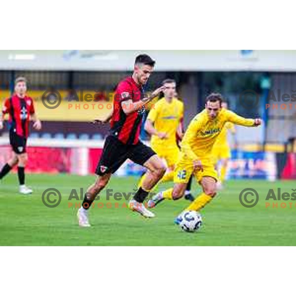 Zan Besir in action during Prva liga Telemach 2025/2026 football match between Domzale and Primorje in Domzale, Slovenia on September 27, 2025
