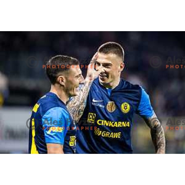 Franko Kovacevic celebrates goal during Prva liga Telemach 2025/26 football match between NK Celje and NK Maribor in Stadion z’dezele, Celje, Slovenia on September 27, 2025. Photo: Jure Banfi
