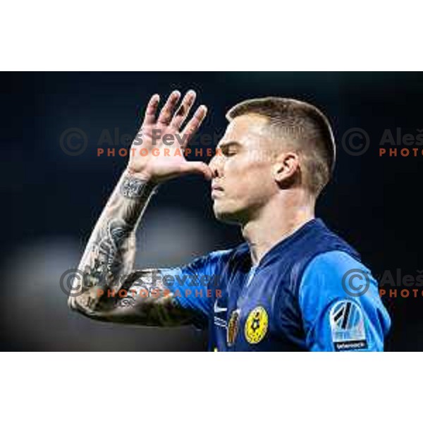 Franko Kovacevic celebrates goal during Prva liga Telemach 2025/26 football match between NK Celje and NK Maribor in Stadion z’dezele, Celje, Slovenia on September 27, 2025. Photo: Jure Banfi