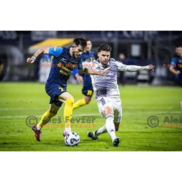 Nikita Iosifov vs Omar Rekik in action during Prva liga Telemach 2025/26 football match between NK Celje and NK Maribor in Stadion z’dezele, Celje, Slovenia on September 27, 2025. Photo: Jure Banfi