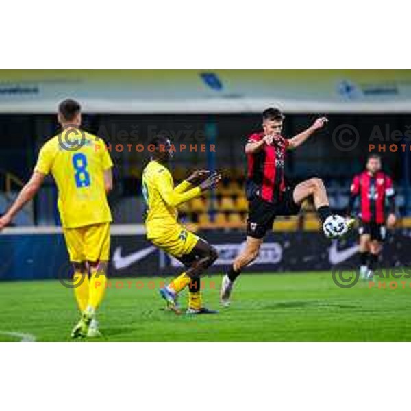 Zan Besir in action during Prva liga Telemach 2025/2026 football match between Domzale and Primorje in Domzale, Slovenia on September 27, 2025