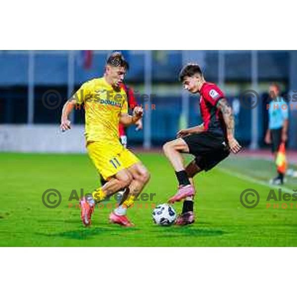 in action during Prva liga Telemach 2025/2026 football match between Domzale and Primorje in Domzale, Slovenia on September 27, 2025