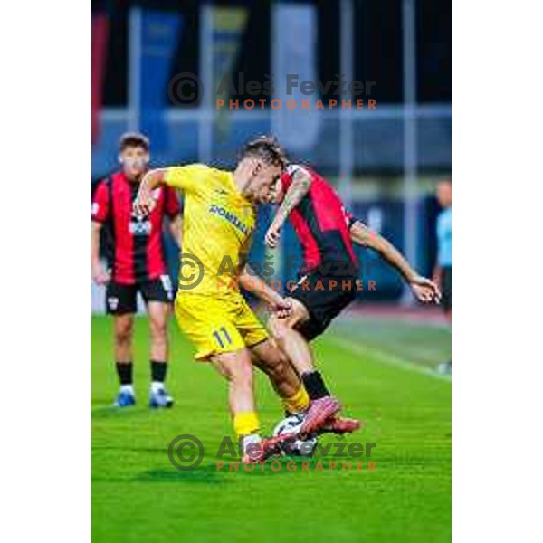 in action during Prva liga Telemach 2025/2026 football match between Domzale and Primorje in Domzale, Slovenia on September 27, 2025