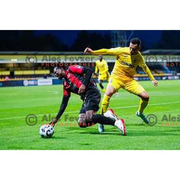 in action during Prva liga Telemach 2025/2026 football match between Domzale and Primorje in Domzale, Slovenia on September 27, 2025
