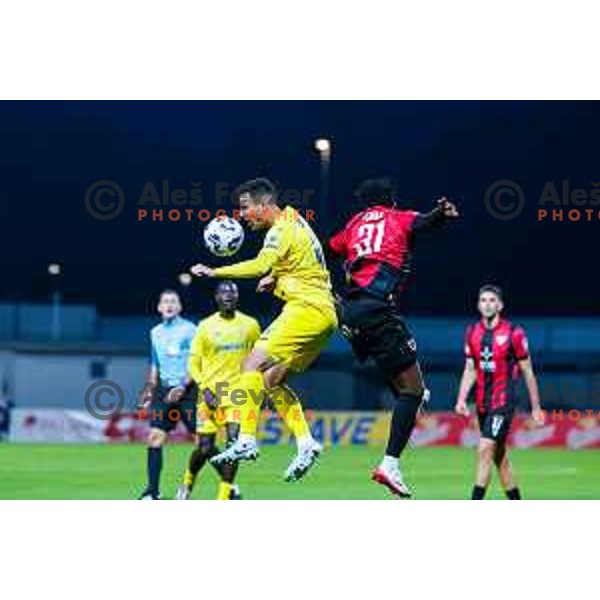 in action during Prva liga Telemach 2025/2026 football match between Domzale and Primorje in Domzale, Slovenia on September 27, 2025