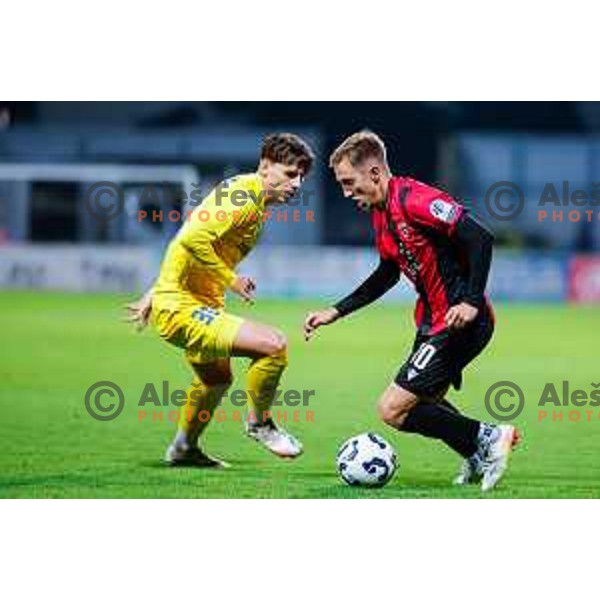 Matic Zavnik in action during Prva liga Telemach 2025/2026 football match between Domzale and Primorje in Domzale, Slovenia on September 27, 2025