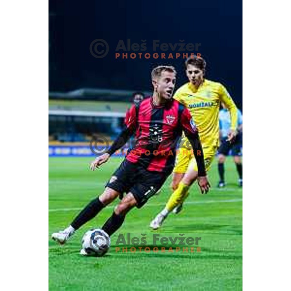 Matic Zavnik in action during Prva liga Telemach 2025/2026 football match between Domzale and Primorje in Domzale, Slovenia on September 27, 2025