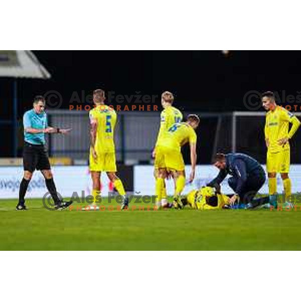 in action during Prva liga Telemach 2025/2026 football match between Domzale and Primorje in Domzale, Slovenia on September 27, 2025