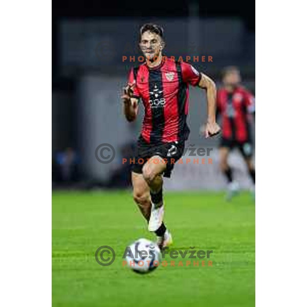 Zan Besir in action during Prva liga Telemach 2025/2026 football match between Domzale and Primorje in Domzale, Slovenia on September 27, 2025
