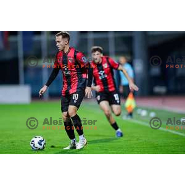 Matic Zavnik in action during Prva liga Telemach 2025/2026 football match between Domzale and Primorje in Domzale, Slovenia on September 27, 2025