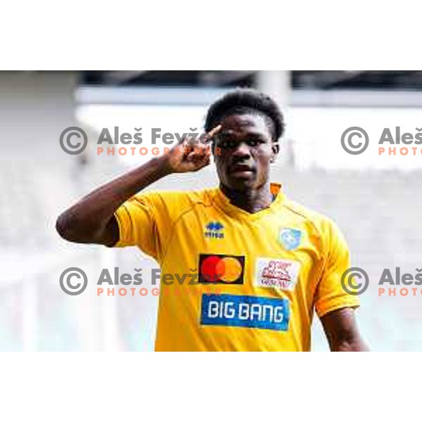 Venuste Babuola celebrates a goal during Prva liga Telemach 2025/2026 football match between Bravo Big Bang and Koper in Ljubljana, Slovenia on September 28, 2025