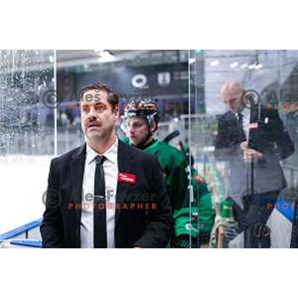Ben Cooper during IceHL 2025/2026 ice-hockey match between SZ Olimpija and Hydro Fehervar in Tivoli Hall, Ljubljana, Slovenia on September 28, 2025