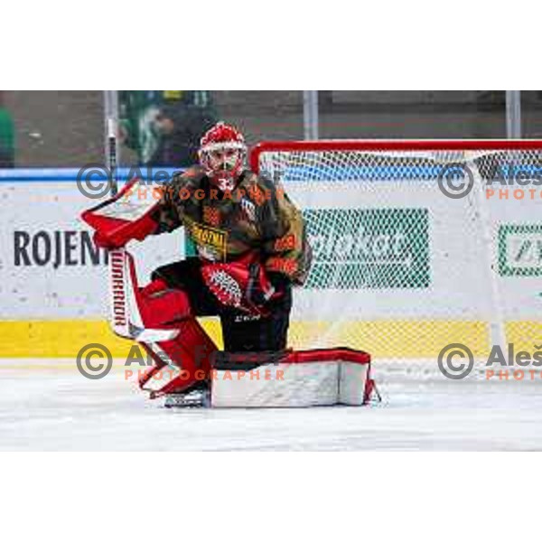 Zan Us in action during Slovenian Ice-Hockey Championship match between SZ Olimpija and Jesenice in Tivoli Hall, Ljubljana, Slovenia on. September 30, 2025