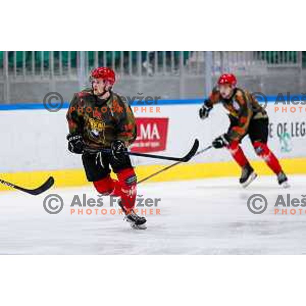 action during Slovenian Ice-Hockey Championship match between SZ Olimpija and Jesenice in Tivoli Hall, Ljubljana, Slovenia on. September 30, 2025