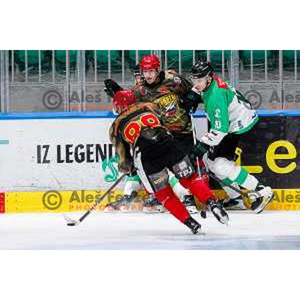 action during Slovenian Ice-Hockey Championship match between SZ Olimpija and Jesenice in Tivoli Hall, Ljubljana, Slovenia on. September 30, 2025