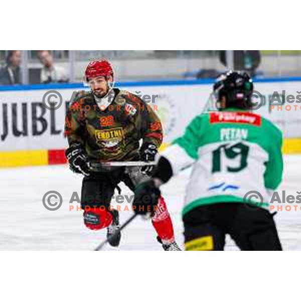 Gregor Koblar in action during Slovenian Ice-Hockey Championship match between SZ Olimpija and Jesenice in Tivoli Hall, Ljubljana, Slovenia on. September 30, 2025