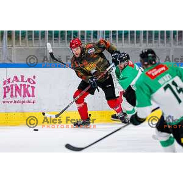 action during Slovenian Ice-Hockey Championship match between SZ Olimpija and Jesenice in Tivoli Hall, Ljubljana, Slovenia on. September 30, 2025
