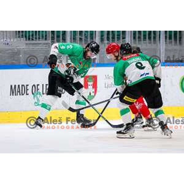 action during Slovenian Ice-Hockey Championship match between SZ Olimpija and Jesenice in Tivoli Hall, Ljubljana, Slovenia on. September 30, 2025