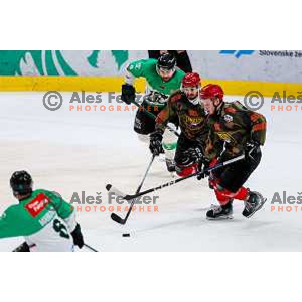 Gregor Koblar in action during Slovenian Ice-Hockey Championship match between SZ Olimpija and Jesenice in Tivoli Hall, Ljubljana, Slovenia on. September 30, 2025