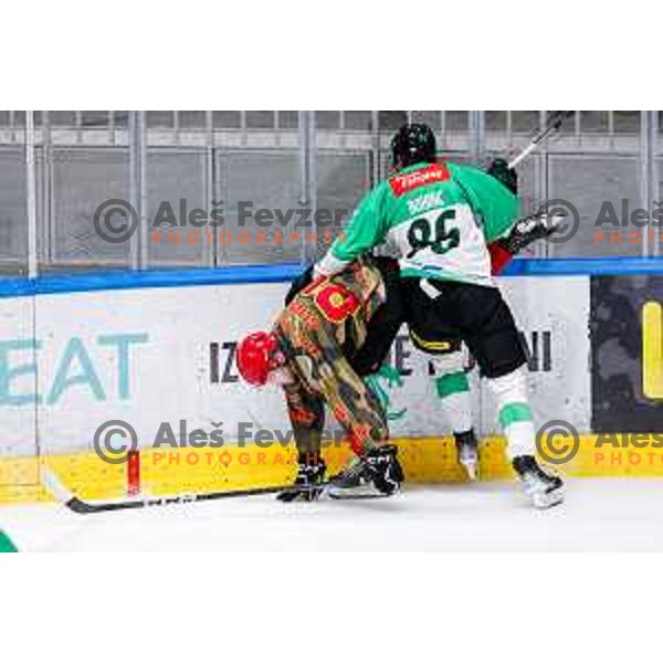 action during Slovenian Ice-Hockey Championship match between SZ Olimpija and Jesenice in Tivoli Hall, Ljubljana, Slovenia on. September 30, 2025