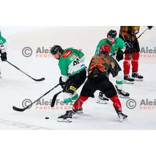 action during Slovenian Ice-Hockey Championship match between SZ Olimpija and Jesenice in Tivoli Hall, Ljubljana, Slovenia on. September 30, 2025