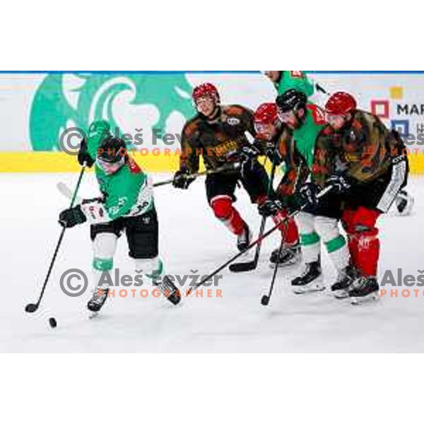 action during Slovenian Ice-Hockey Championship match between SZ Olimpija and Jesenice in Tivoli Hall, Ljubljana, Slovenia on. September 30, 2025