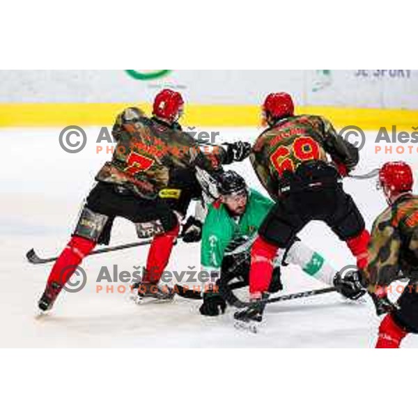 action during Slovenian Ice-Hockey Championship match between SZ Olimpija and Jesenice in Tivoli Hall, Ljubljana, Slovenia on. September 30, 2025