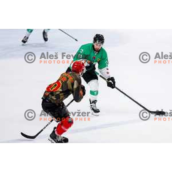 action during Slovenian Ice-Hockey Championship match between SZ Olimpija and Jesenice in Tivoli Hall, Ljubljana, Slovenia on. September 30, 2025