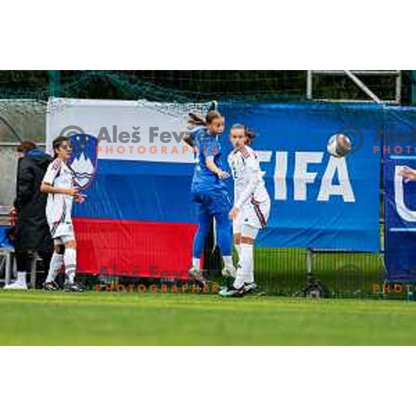 action during UEFA WU-15 Tournament between Slovenia and Hungary in Catez ob Savi, Slovenia on September 30, 2025