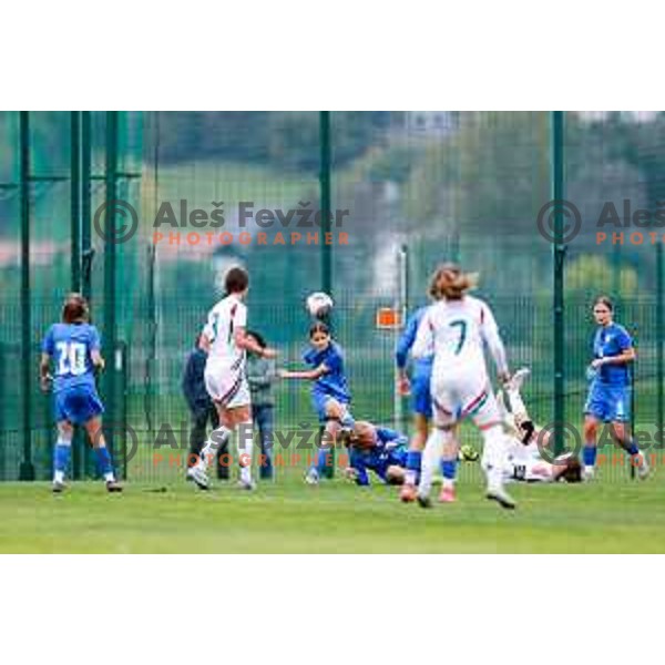 action during UEFA WU-15 Tournament between Slovenia and Hungary in Catez ob Savi, Slovenia on September 30, 2025