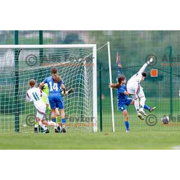 action during UEFA WU-15 Tournament between Slovenia and Hungary in Catez ob Savi, Slovenia on September 30, 2025