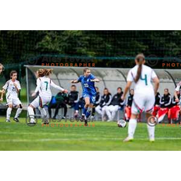 action during UEFA WU-15 Tournament between Slovenia and Hungary in Catez ob Savi, Slovenia on September 30, 2025