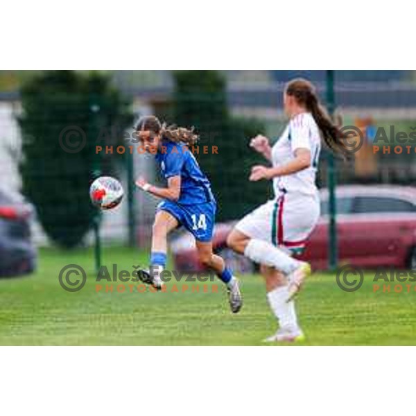 action during UEFA WU-15 Tournament between Slovenia and Hungary in Catez ob Savi, Slovenia on September 30, 2025