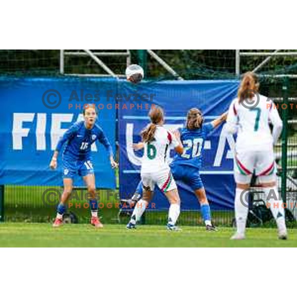 action during UEFA WU-15 Tournament between Slovenia and Hungary in Catez ob Savi, Slovenia on September 30, 2025