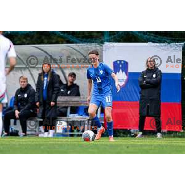 action during UEFA WU-15 Tournament between Slovenia and Hungary in Catez ob Savi, Slovenia on September 30, 2025