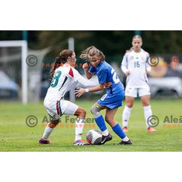action during UEFA WU-15 Tournament between Slovenia and Hungary in Catez ob Savi, Slovenia on September 30, 2025