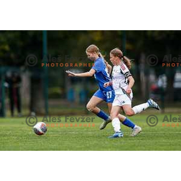 action during UEFA WU-15 Tournament between Slovenia and Hungary in Catez ob Savi, Slovenia on September 30, 2025