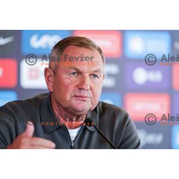 Matjaz Kek, head coach of Slovenia National Football team during press conference, Brdo pri Kranju on October 1, 2025