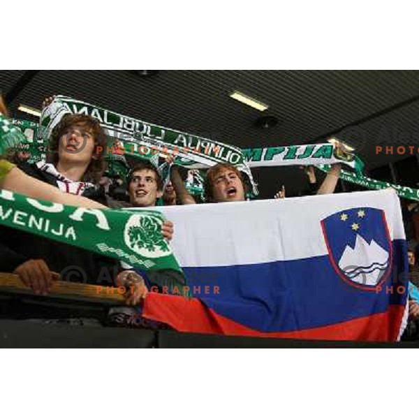 Green Dragons at ice hockey match Tilia Olimpija- KAC in EBEL league, played in Hala Tivoli, Ljubljana 31.10.2008. Tilia Olimpija won 4:2 