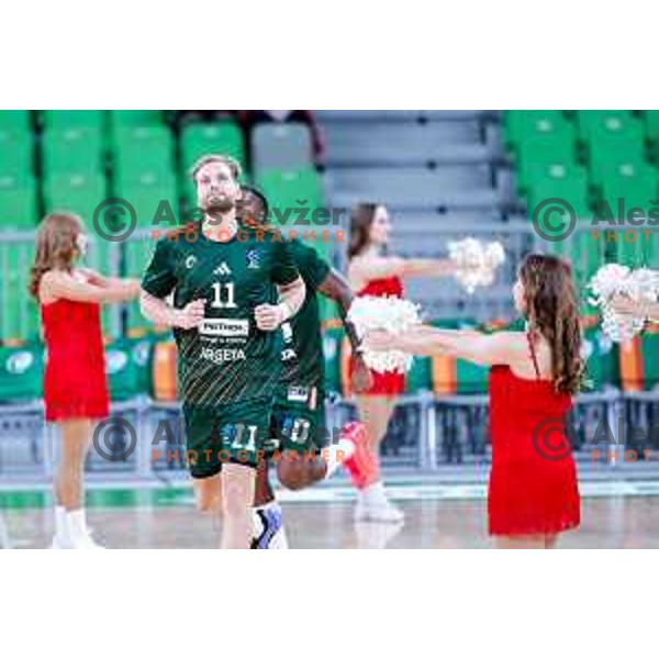 Jaka Blazic in action during BKT EuroCup 2025-2026 basketball match between Cedevita Olimpija (SLO) and Baxi Manresa (ESP) in SRC Stozice, Ljubljana, Slovenia on October 1, 2025