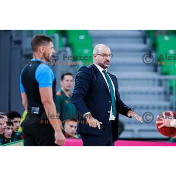head coach Zvezdan Mitrovic during BKT EuroCup 2025-2026 basketball match between Cedevita Olimpija (SLO) and Baxi Manresa (ESP) in SRC Stozice, Ljubljana, Slovenia on October 1, 2025