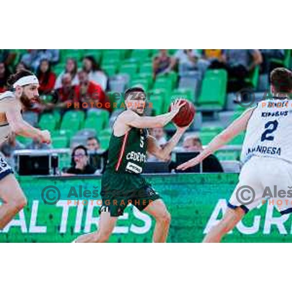 Aleksej Nikolic in action during BKT EuroCup 2025-2026 basketball match between Cedevita Olimpija (SLO) and Baxi Manresa (ESP) in SRC Stozice, Ljubljana, Slovenia on October 1, 2025