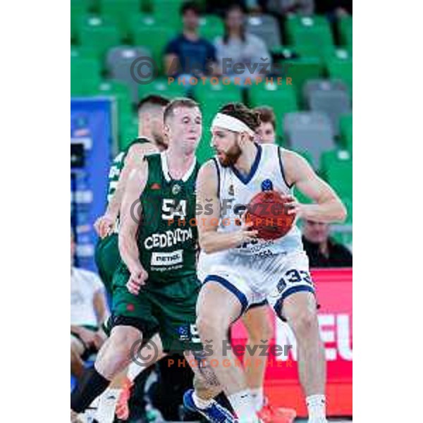Thomas Kennedy in action during BKT EuroCup 2025-2026 basketball match between Cedevita Olimpija (SLO) and Baxi Manresa (ESP) in SRC Stozice, Ljubljana, Slovenia on October 1, 2025