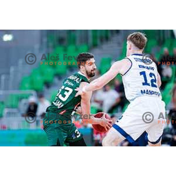 Nikos Chougkaz in action during BKT EuroCup 2025-2026 basketball match between Cedevita Olimpija (SLO) and Baxi Manresa (ESP) in SRC Stozice, Ljubljana, Slovenia on October 1, 2025