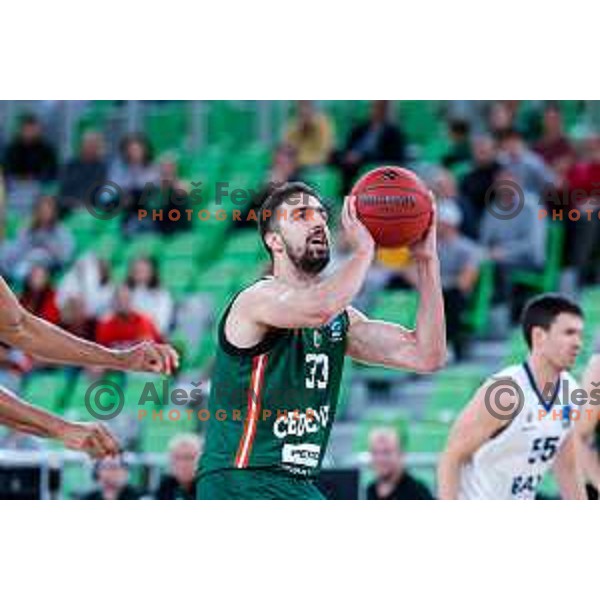 Nikos Chougkaz in action during BKT EuroCup 2025-2026 basketball match between Cedevita Olimpija (SLO) and Baxi Manresa (ESP) in SRC Stozice, Ljubljana, Slovenia on October 1, 2025