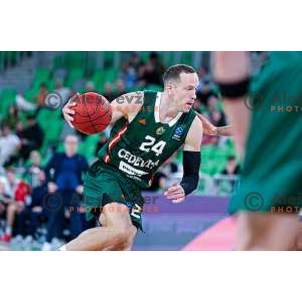in action during BKT EuroCup 2025-2026 basketball match between Cedevita Olimpija (SLO) and Baxi Manresa (ESP) in SRC Stozice, Ljubljana, Slovenia on October 1, 2025